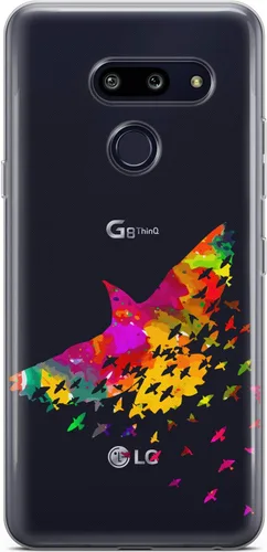 Vista 5 de Mertak Funda transparente para teléfono compatible con LG Stylo 6 5 4 K61 K51S K41S K30 K20 Q70 Q60 inspirador águila de silicona natural diseño