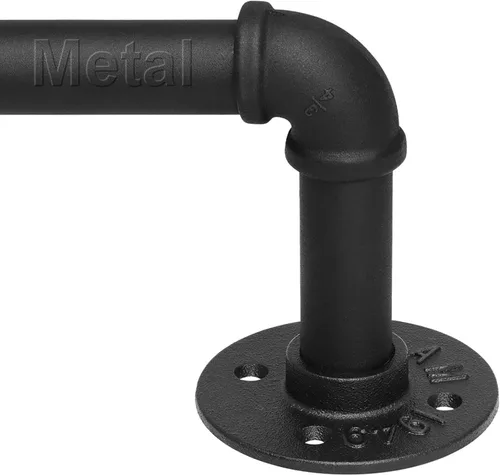 Vista 9 de Refrze Paquete de 2 barras de cortina negras para ventanas de 66 a 120 pulgadas, industriales, resistentes, opacas, negro mate, montaje en pared