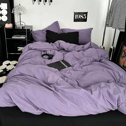 Vista 315 de mixinni Juego de funda de edredón vintage a rayas, tamaño twin, juego de ropa de cama de 3 piezas, 100% algodón lavado, suave y transpirable, funda