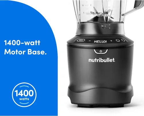 Vista 4 de NutriBullet SmartSense - licuadora de tamaño completo de 5 velocidades, 1400 vatios - Gris metalizado Metal (Gun Metal)