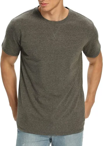 Vista 61 de NITAGUT Camiseta clásica de algodón para hombre con cuello redondo
