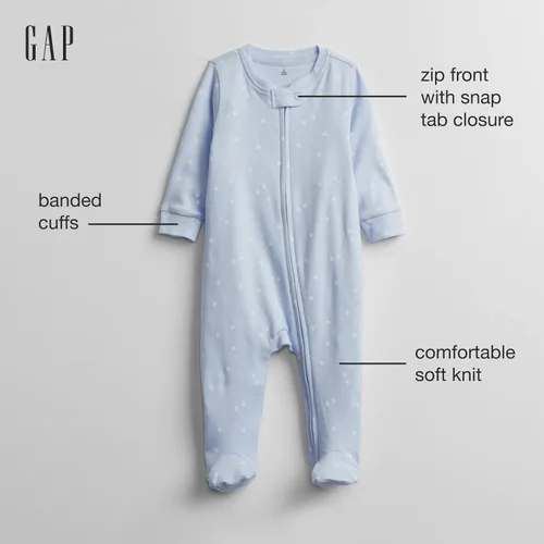 Vista 2 de GAP Traje unisex de una pieza con estampado de pies para bebé