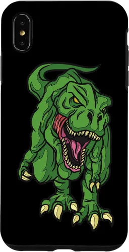 Vista 11 de iPhone 16 Green Dinosaur Illustration For Kids Cartoon Dino Case