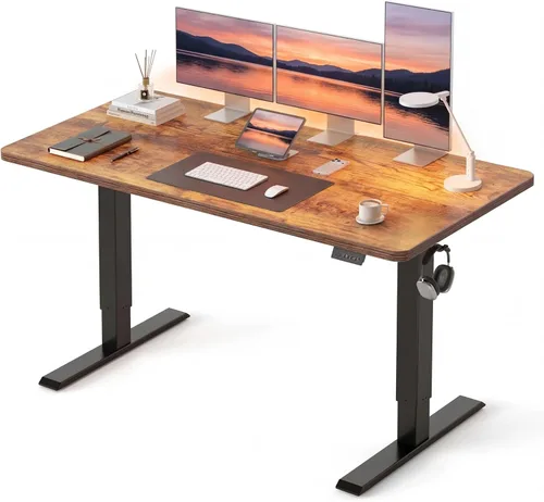 Vista 23 de CubiCubi Escritorio eléctrico grande de pie de 48 x 30 pulgadas, escritorio Negro