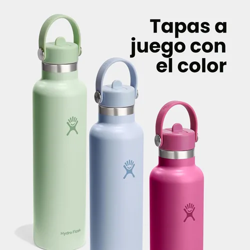 Vista 6 de Hydro Flask Water Bottle - Insulated Stainless Steel - Straw Lid, Non Spill, Leakproof 24 Oz Agave Green verde ( Agave Green )
