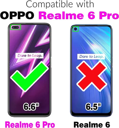 Vista 2 de Asuwish Funda de teléfono para Oppo Realme 6 Pro con protector de pantalla de vidrio templado y accesorios para celda, suave y delgada, goma
