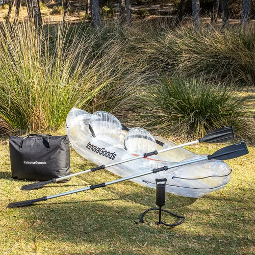Vista 5 de Kayak Hinchable Transparente con Accesorios Paros InnovaGoods 312 cm 2 plazas
