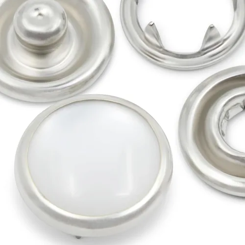 Vista 2 de Dritz 25-R Pearl Snap Fasteners, blanco, tamaño 16 (7/16 pulgadas), 12