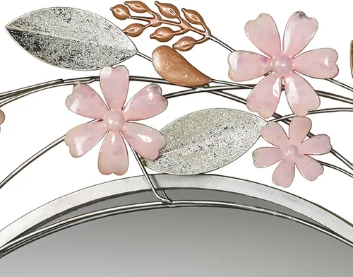 Vista 5 de Touch of Class Wildflower Reflections - Espejo de pared redondo floral rosa de 33 pulgadas de diámetro x 2 D