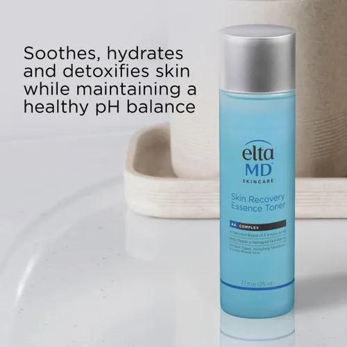 Vista 4 de EltaMD Skin Recovery Essence - Tónico hidratante para la cara, tóner facial para piel grasa y piel sensible, fórmula sin alcohol, ayuda a
