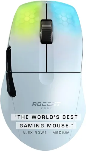 Vista 2 de ROCCAT Kone Pro Air - Mouse inalámbrico para PC para juegos, mouse ergonómico Bluetooth de rendimiento con sensor óptico DPI de 19 K, iluminación