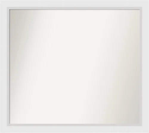 Vista 337 de Amanti Art Espejo de baño blanco para sobre el fregadero, 24 x 26 pulgadas, espejo rectangular blanco y blanco, marco de madera contemporáneo