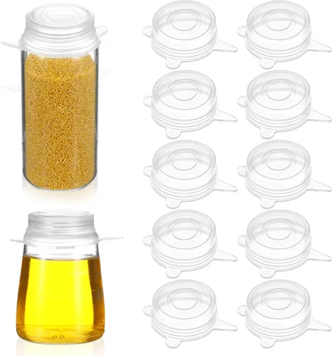 Vista 8 de 5 tapas elásticas de silicona extra pequeñas, de 2 pulgadas, resistentes y reutilizables, de silicona, tapas elásticas para frascos, cubiertas