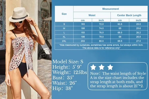 Vista 6 de Ekouaer Pareo de gasa para mujer, para playa, traje de baño, falda envolvente, longitud hasta la rodilla, color liso y estampado S-XXL