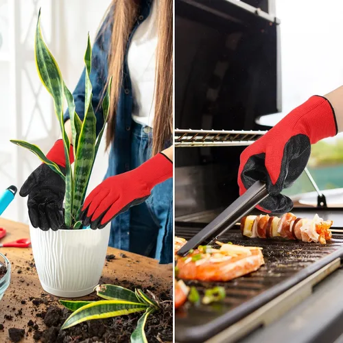 Vista 6 de Sintuff 120 pares de guantes de jardinería para mujeres y hombres, a granel, antideslizantes, multipropósitos, guantes de paisajismo para patio