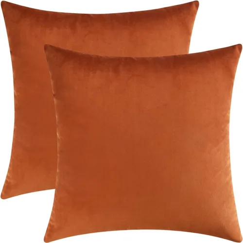 Vista 14 de Mixhug - Fundas de almohada decorativas de terciopelo, fundas de cojín para sofá y cama, juego de 2 fundas azules, 16 x 16 pulgadas