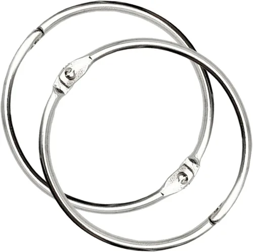 Vista 8 de OWLKELA Paquete de 15 anillos de hojas sueltas de 2 pulgadas, llavero con metal chapado en níquel para tarjetas de índice, ideal para la escuela