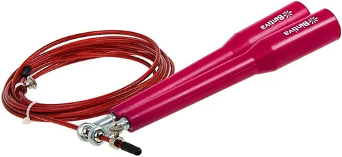 Vista 5 de Cuerda de saltar de cable de grado profesional con rodamientos de bolas de metal y una funda de transporte gratis, ideal para dominar dobles bajos