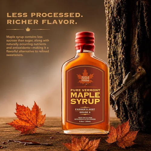 Vista 4 de Farmer's Best Maple Craft Jarabe Jarabe de arce oscuro de grado A prémium con sabor robusto 6.8 onzas (6.8 fl oz)