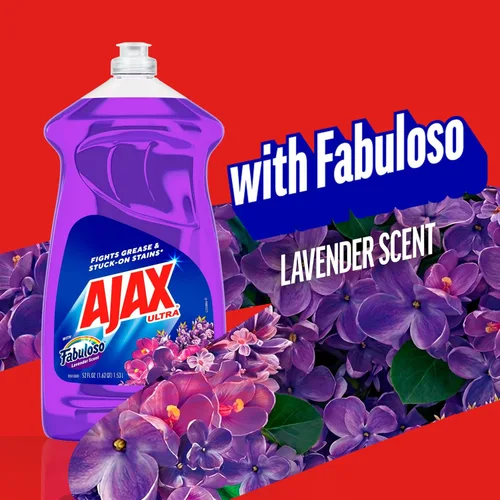 Vista 2 de Ajax Ultra Jabón Líquido para Platos con Fabuloso, Aroma a Lavanda, 52 Oz