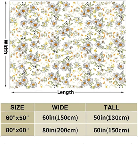 Vista 6 de Tupmnbry Manta floral de margaritas y girasoles, manta de franela súper suave, manta de cama ligera y esponjosa para cama, sofá y viajes, 50 x 60