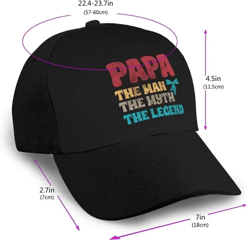 Vista 2 de LIFANGMI Adjustable Papa The Man The Myth The Legend Baseball Cap for Men Women Baseball Hat Outdoor Casual Breathable Caps Trucker Hats Sun Hat