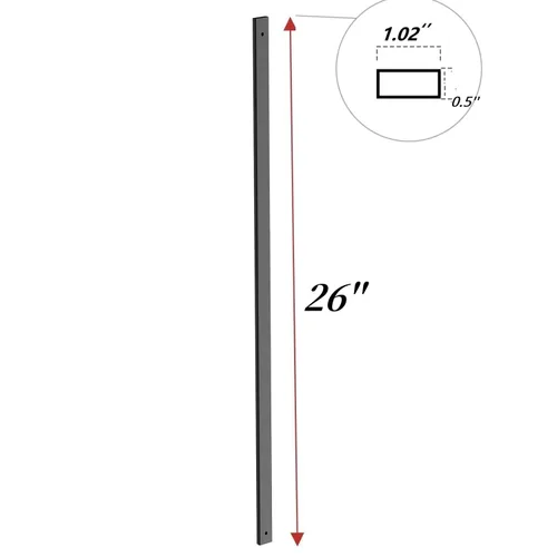 Vista 2 de HZIU Paquete de 50 balaustres de cubierta de 26" x 1", balaustre de escalera, diámetro de husillo de cubierta de metal negro y barandilla