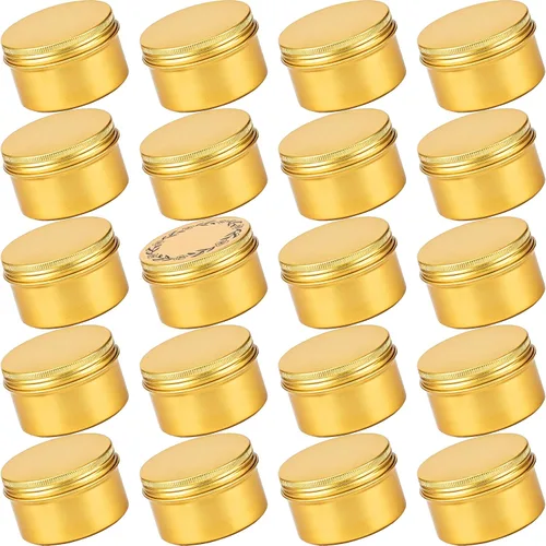 Vista 17 de Latas de aluminio con tapa de rosca verde de 4 oz (4.1 fl oz) con etiquetas