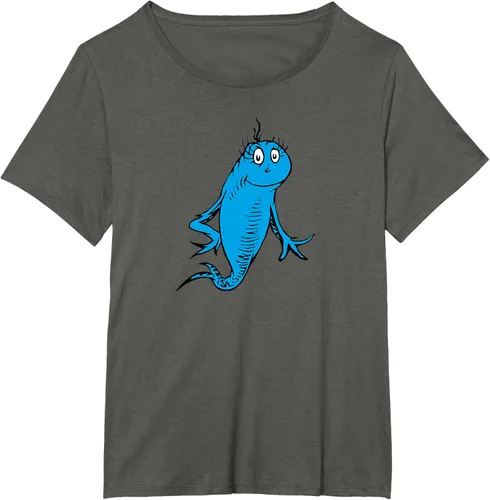 Vista 66 de Dr. Seuss Blue Fish Character - Camiseta con licencia oficial Negro