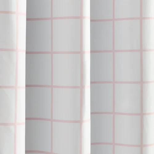 Vista 4 de Lush Decor Urban Square Grid - Par de paneles de cortinas opacas para ventana, 100% forradas, pestaña trasera, bolsillo para barra, 84 pulgadas