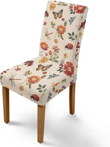 Vista 34 de Rnyleeg Juego de 1 funda para sillas de comedor con diseño de mariposa y rosa azul, elegante, suave, lavable, para cocina, hotel, ceremonia