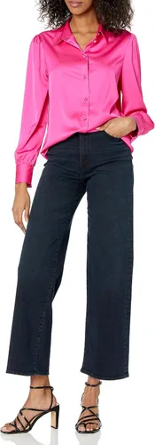 Vista 3 de The Drop Women's Standard Lucyswhims Long-Sleeve Button Down Stretch Satin Shirt