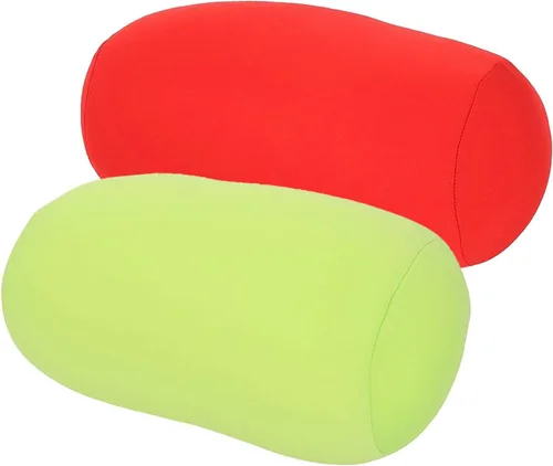 Vista 12 de 2 almohadas de microcuentas de 11.8 x 6.3 pulgadas, almohada cilíndrica para cuello, espalda y brazos, almohadas de viaje esponjosas para automóvil