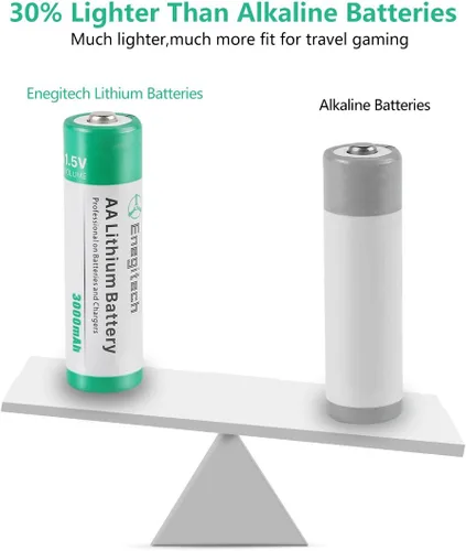 Vista 5 de Enegitech Batería de litio AA, batería de litio doble A de 1.5 V para cámara Blink al aire libre, bloqueo inteligente, cámara de sendero, linterna