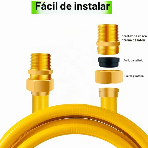 Vista 7 de Paquete de 4 accesorios de latón macho NPT de 1/2 pulgada para tubos de gas corrugado compatibles, kit de adaptador de terminación CSST con junta