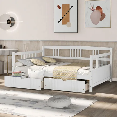 Vista 19 de Merax Sofá Cama Individual con Listones de Madera Soporte Sofá Cama Moderno para Sala de Estar con Rieles, Tamaño Individual, Espresso Oscuro