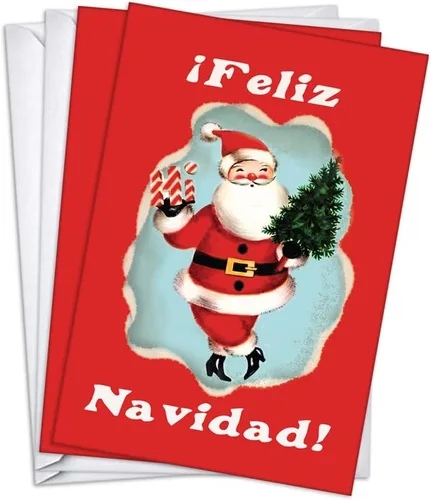 Vista 3 de Wright Home & Gift Papa Noel - Tarjetas de felicitación de Navidad españolas Paquete de 20 unidades + 20 sobres (4 x 6)