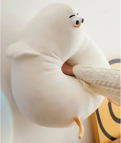 Vista 2 de NatureMan Lindos juguetes de peluche de pollo gordo de gaviota, divertida almohada de pollo de dibujos animados, regalo creativo para niños y niñas