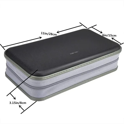 Vista 2 de Billetera para CD y DVD, capacidad de 96 unidades, resistente, resistente, almacenamiento de DVD, carcasa dura, soporte para disco de CD, funda