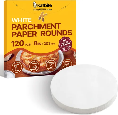 Vista 14 de Katbite 200 piezas de papel pergamino redondo de 4 pulgadas, sin blanquear y antiadherente, círculos de pergamino precortados para moldes