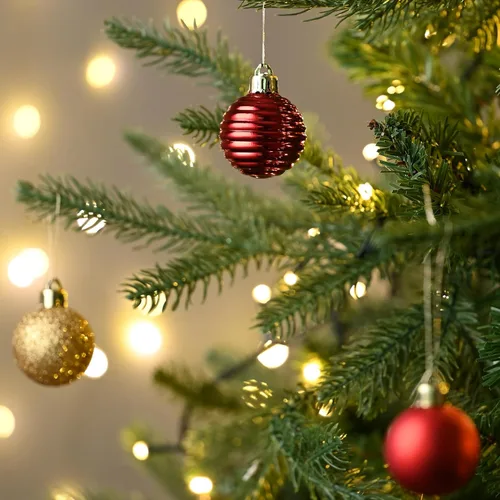 Vista 2 de Valery Madelyn Small Christmas Tree Decorations Ball Ornaments 24ct 1.57" Oro rojo