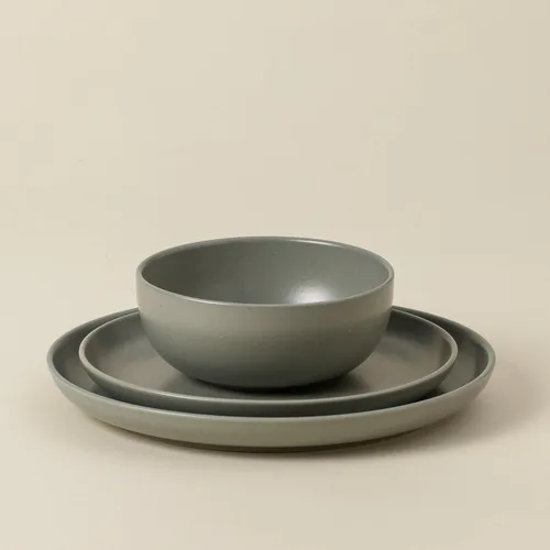 Vista 12 de Casafina Juego de 5 piezas de gres de placa, verde de alcachofa Pacifica, plato de cena, plato de ensalada, cuenco de pasta, cuenco de cereales
