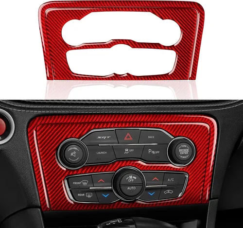 Vista 30 de Para 2011 2012 2013 2014 Dodge Charger Accesorios Consola central Aire Acondicionado Interruptor de Volumen Panel de Fibra de Carbono Pegatina