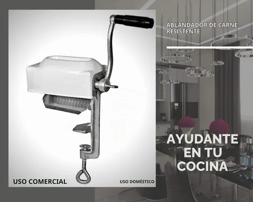 Vista 6 de Cuber ablandador de carne comercial – Herramienta para aplanar carne de alta resistencia, accesorio para picadora de carne, cubeta rodante