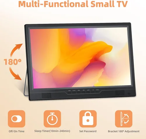 Vista 6 de NORTHING Televisor portátil de 19.2 pulgadas con antena, televisor pequeño LED de 1080P con entrada HDMI/entrada /AV/puerto USB, monitor portátil