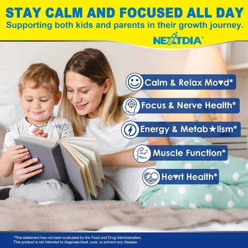 Vista 5 de Calm Focus Gomitas de glicinato de magnesio, con omega-3 + azafrán para niños de 6 años y adultos, triple complejo de magnesio de 500 mg/250 mg