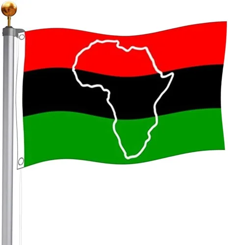 Vista 8 de TOPFLAGS Bandera afroamericana panafricana para exteriores, 3 x 5 pies, ojales de latón para decoración africana del hogar, interiores y exteriores
