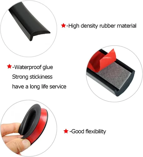 Vista 3 de Kit de moldura de borde de puerta automotriz con cinta, protector de labios en forma de L para guardabarros de automóvil, estribos, conchas