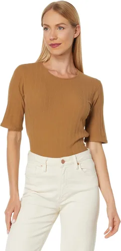 Vista 10 de Vince Top con cuello redondo y manga codo para mujer Ónix azul