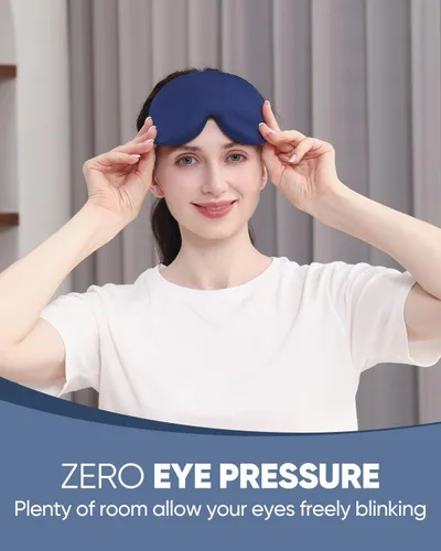 Vista 2 de Máscara de ojos para dormir para hombres y mujeres, paquete de 2 antifaz contorneada 3D para dormir y vendar los ojos, máscara de sueño nocturna